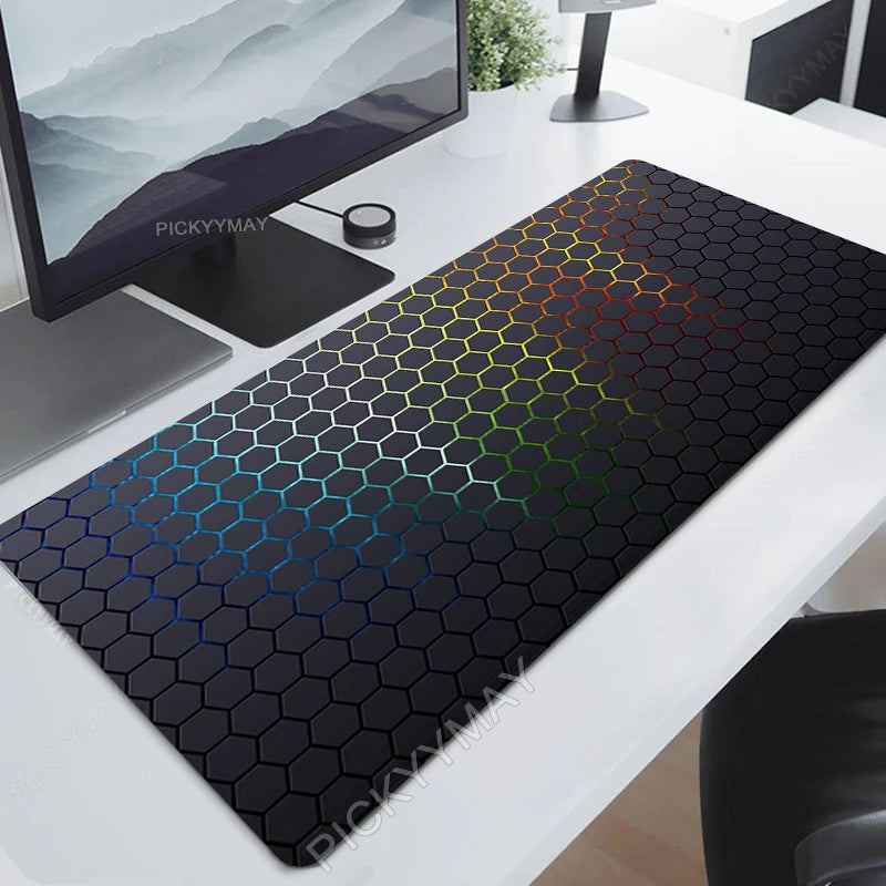Geometric Mouse Pad Gamer Mousepads Big Gaming Mousepad XXL Mouse Mat Large Keyboard Mat Hexagon Desk Pad for Computer Laptop