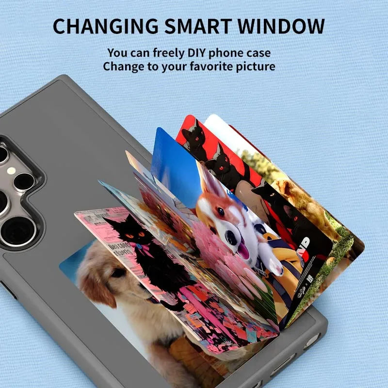 DIY Smart Phone Case for Samsung Galaxy S23 S24 Ultra Four Colors Ink Screen Phone NFC Full Coverage Comprehensive Protection