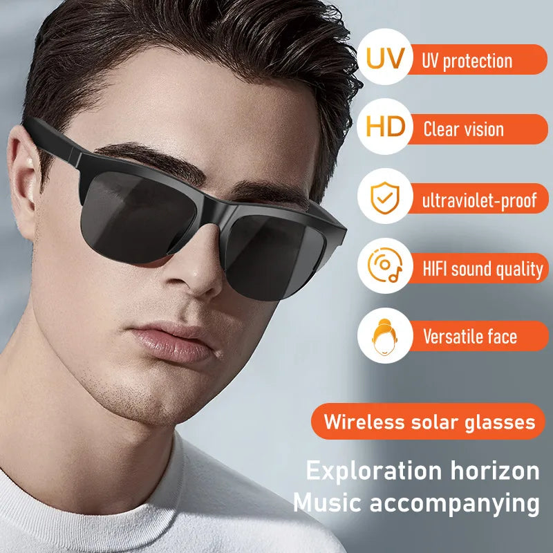 New Arrival Smart Glasses with Wireless Bluetooth Earphones and Anti-Glare Audio Sunglasses TWS Earphones