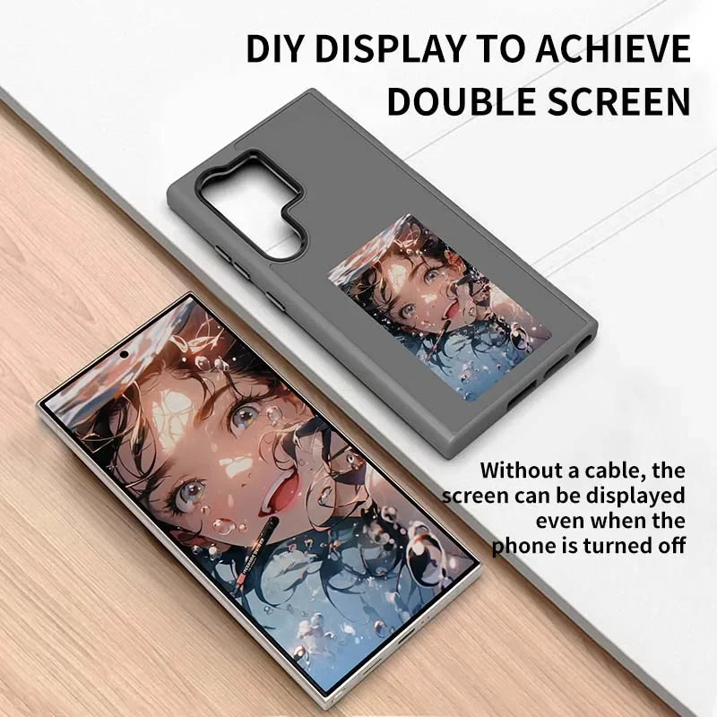 DIY Smart Phone Case for Samsung Galaxy S23 S24 Ultra Four Colors Ink Screen Phone NFC Full Coverage Comprehensive Protection