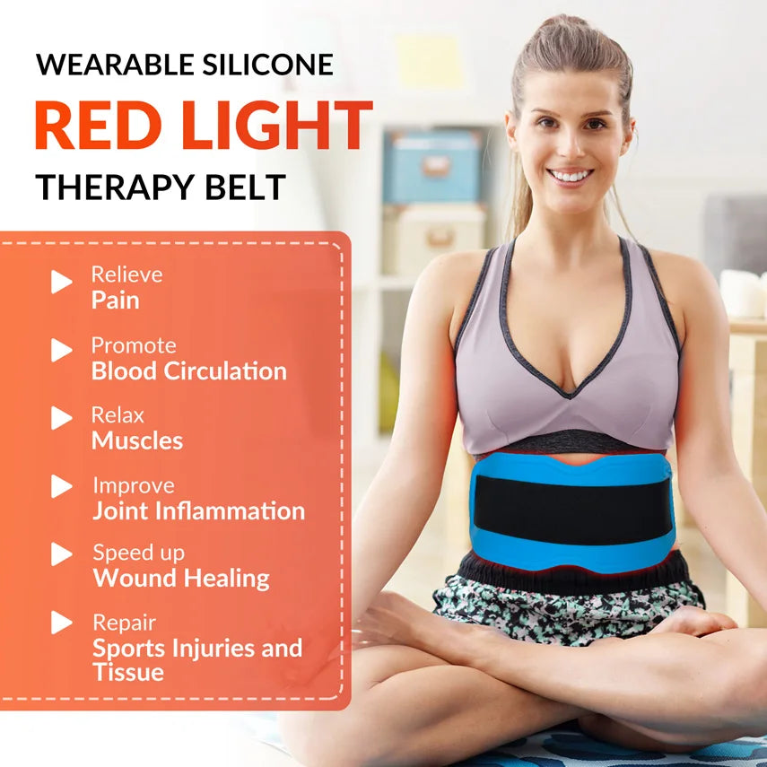 24W Heating Pad for Back Neck and Shoulders Red Infrared Light Phototherapy Physical Therapy Device Body Wrap Belt