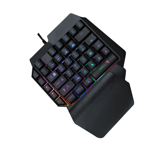 39 Key Mechanical Keyboard Gaming, RGB USB Wired Mouse Gamer Keypad Backlight Game Controller for Gamer Tablet PC Laptop