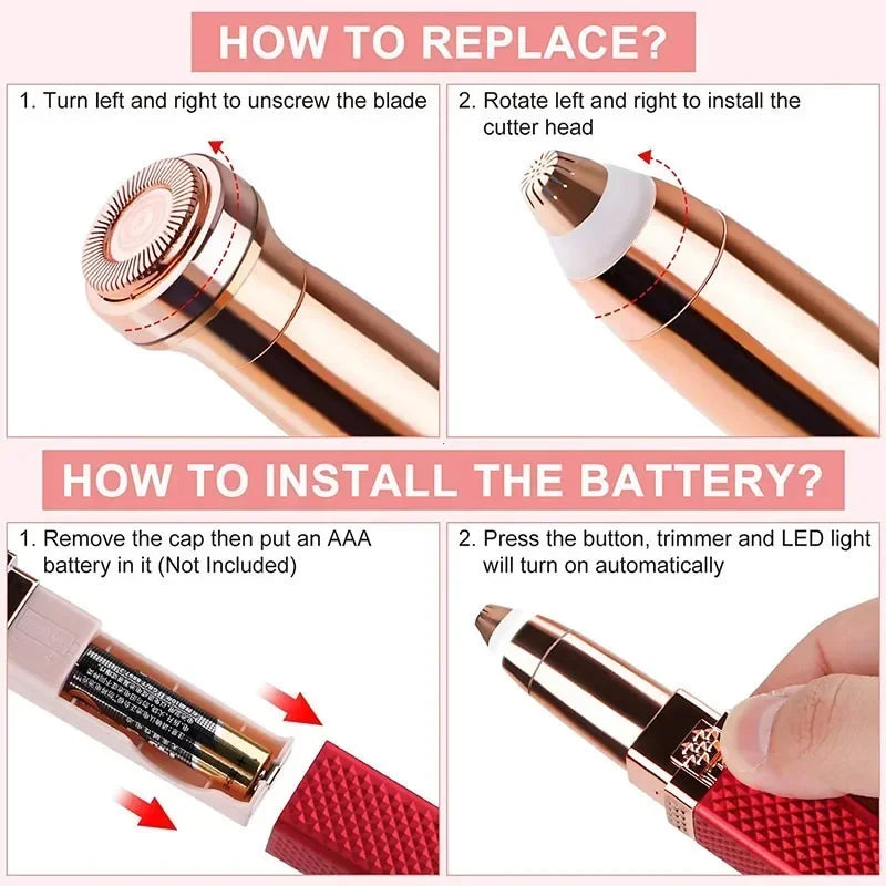 2 in 1 Multifunctional Shaver with LED Light 
