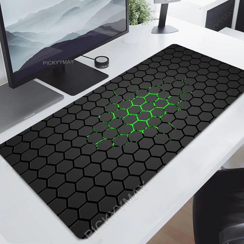 Geometric Mouse Pad Gamer Mousepads Big Gaming Mousepad XXL Mouse Mat Large Keyboard Mat Hexagon Desk Pad for Computer Laptop