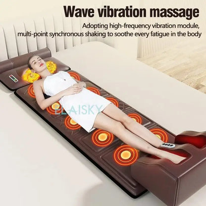 Electric Massage Mattress Vibrating Heating Infrared Massager Kneading Mat Full Body Pain Relief Relaxation for Neck Back Foot