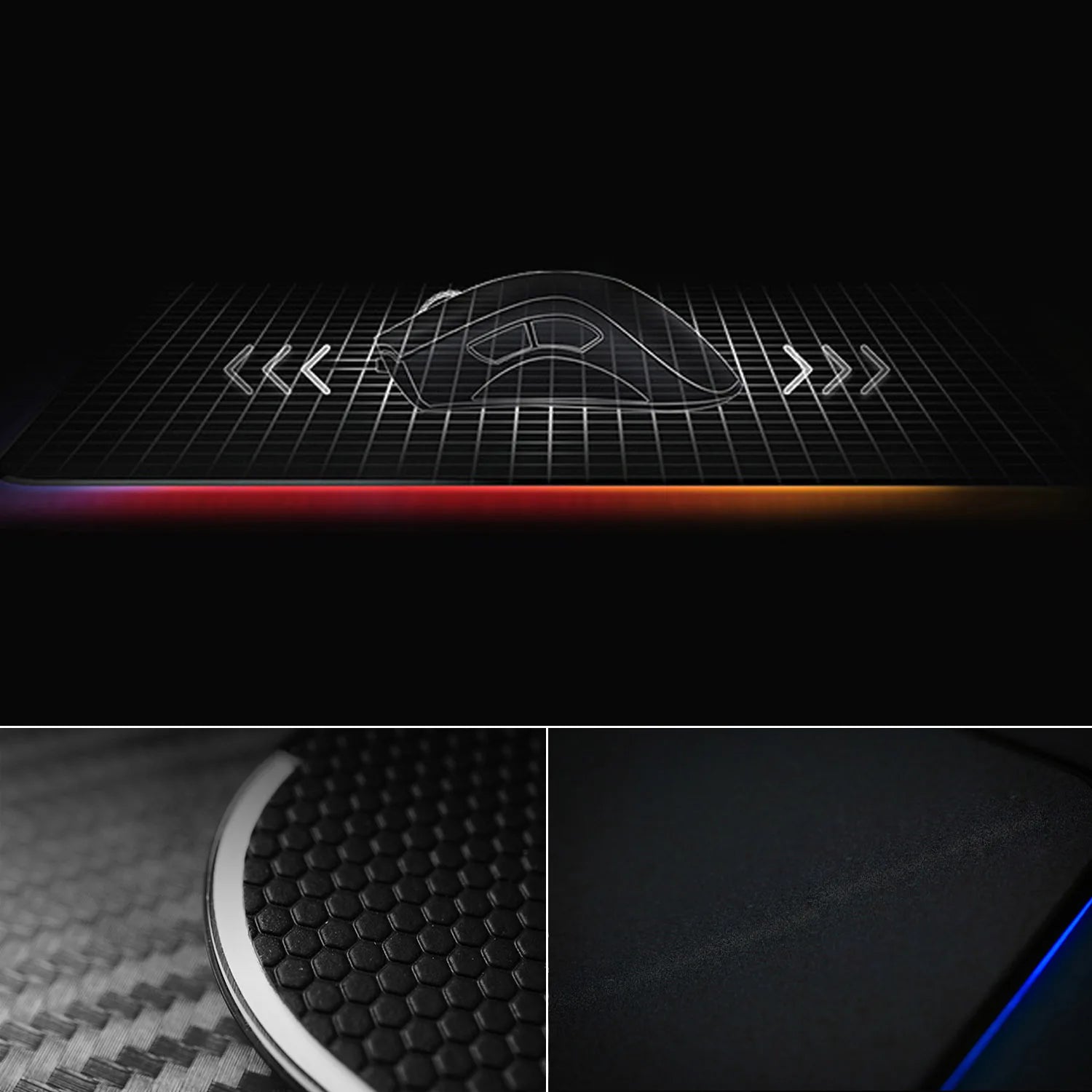 VONETS USB Wired Gaming Mousepad LED RGB Colorful Lighting Mouse Pad Non-Slip Laptop Computer Mice Mat Desk Pad