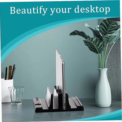 Office Laptop Stand Vertical save Desktop Space Easy to Place Computer Accessories Scalable Width Office Desk Storage