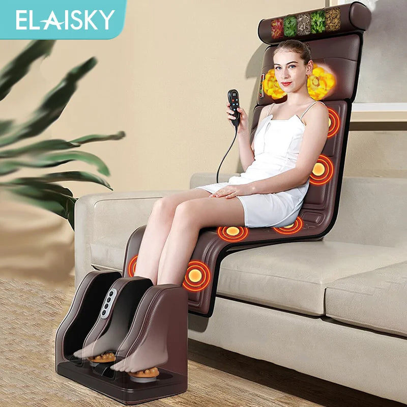 Electric Massage Mattress Vibrating Heating Infrared Massager Kneading Mat Full Body Pain Relief Relaxation for Neck Back Foot