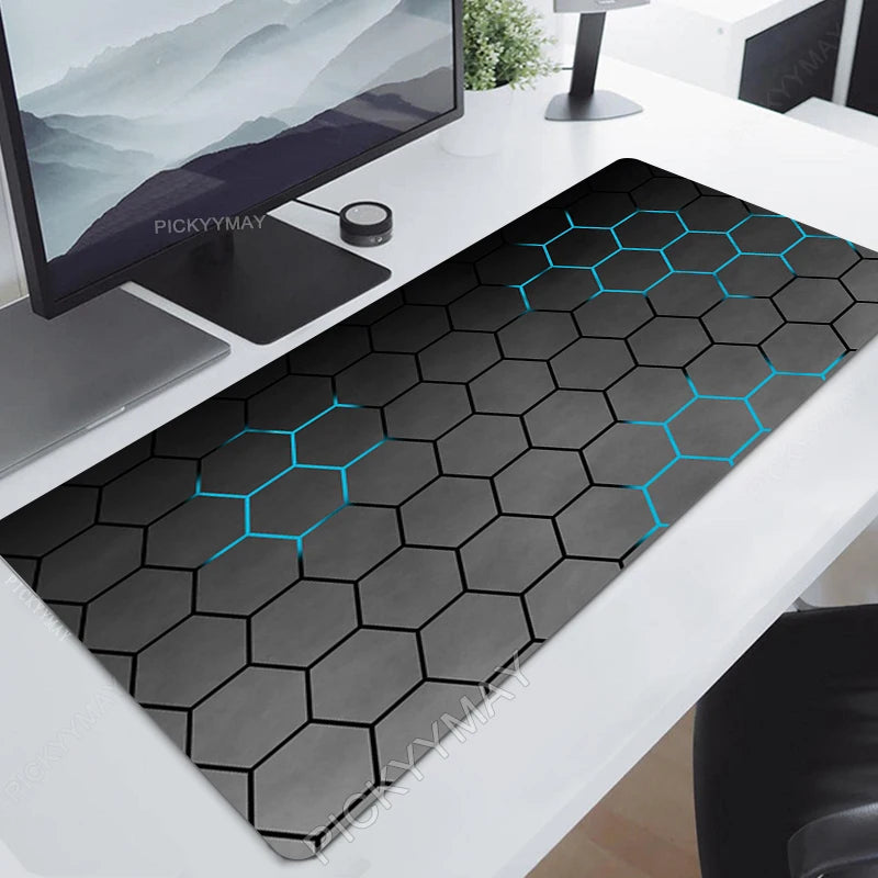 Geometric Mouse Pad Gamer Mousepads Big Gaming Mousepad XXL Mouse Mat Large Keyboard Mat Hexagon Desk Pad for Computer Laptop