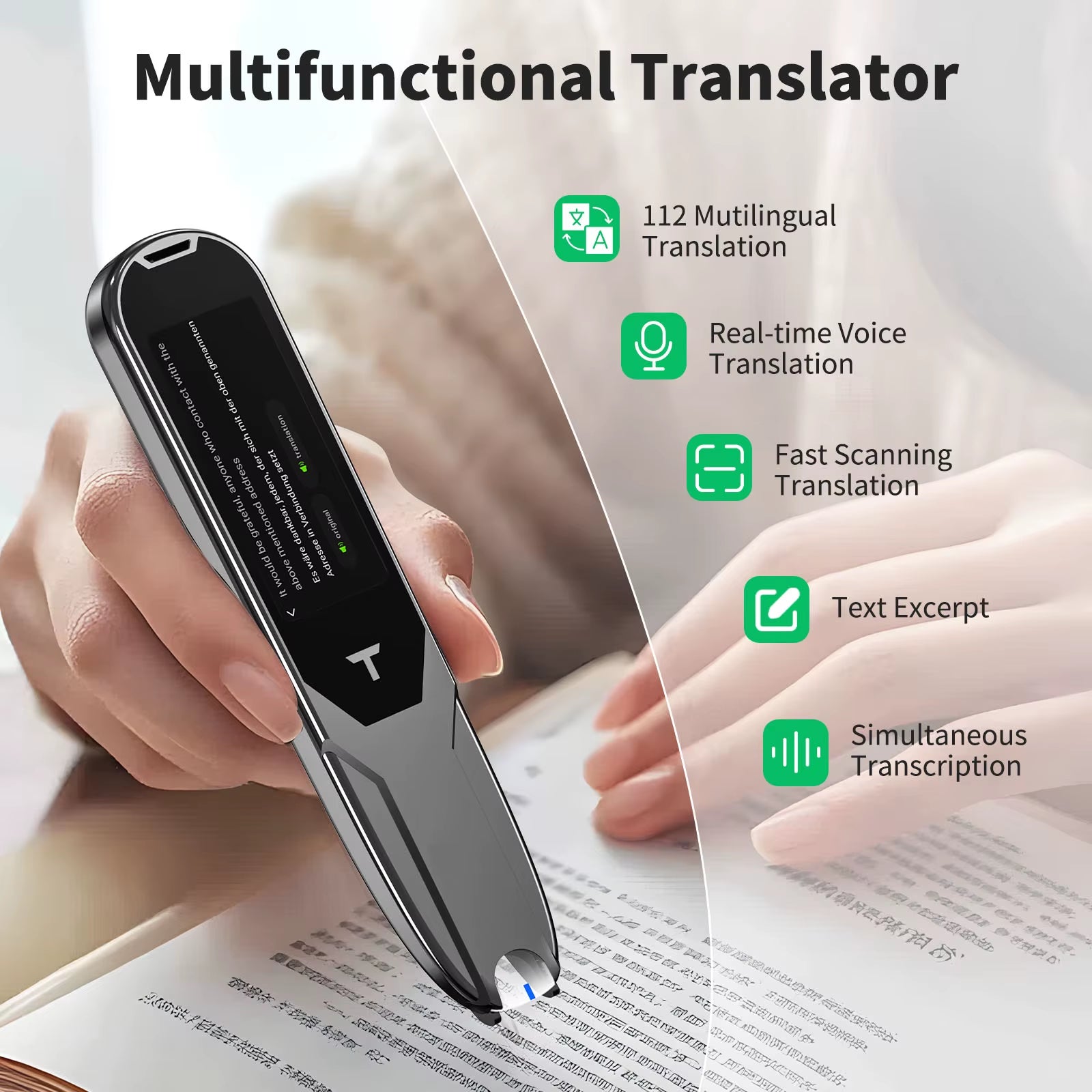 X10 Portable Scanning Reading Pen Translator 112-Language Wifi Mobile Smart Scanner Voice Translator Dictionary for Learn Travel