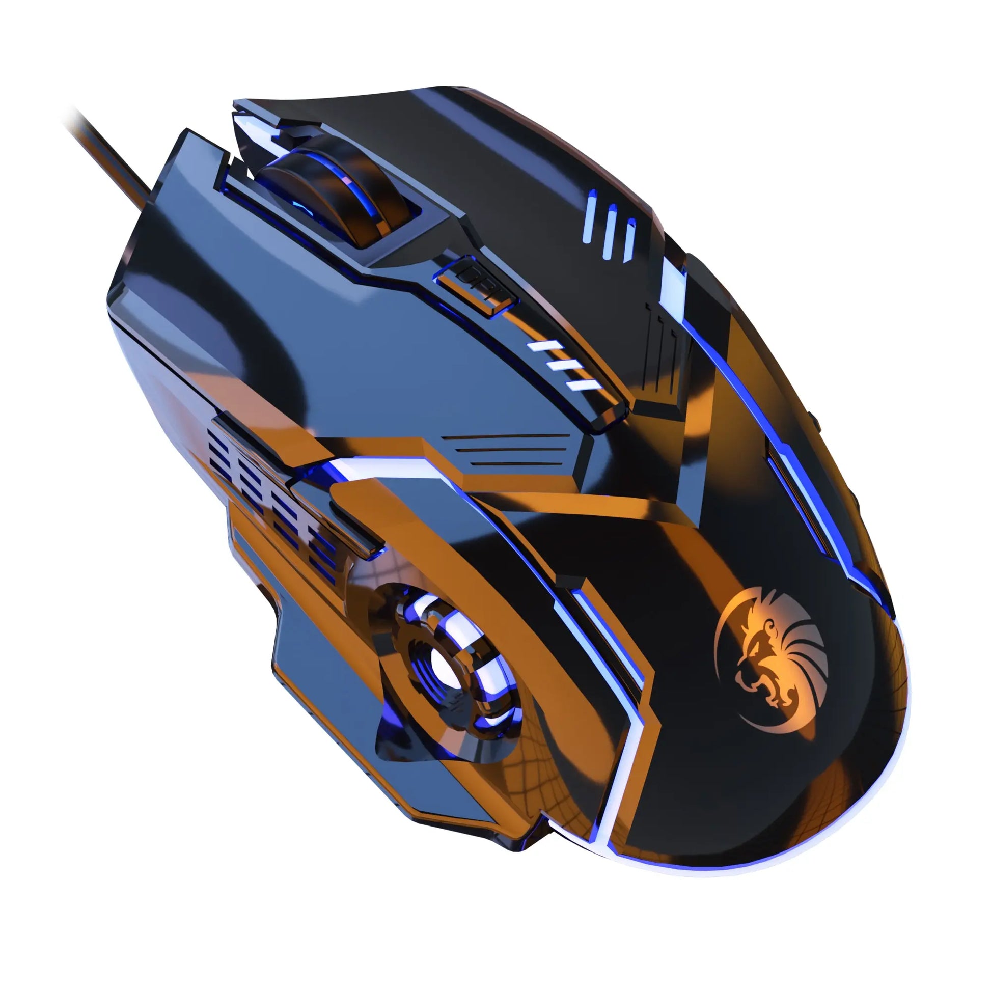 F7 Wired 6 Keys Mouse Colorful Lighting Gaming and Office for Microsoft Windows and Apple IOS System
