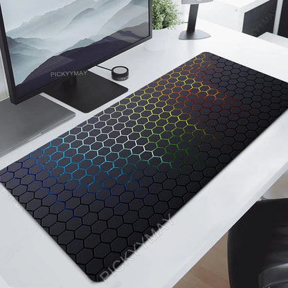 Geometric Mouse Pad Gamer Mousepads Big Gaming Mousepad XXL Mouse Mat Large Keyboard Mat Hexagon Desk Pad for Computer Laptop