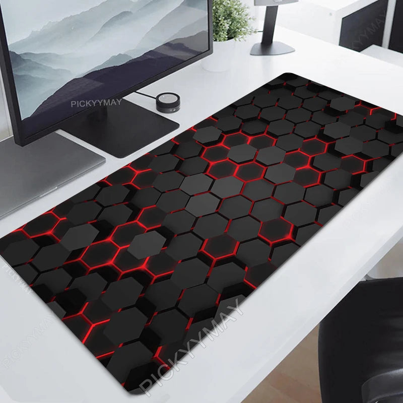 Geometric Mouse Pad Gamer Mousepads Big Gaming Mousepad XXL Mouse Mat Large Keyboard Mat Hexagon Desk Pad for Computer Laptop