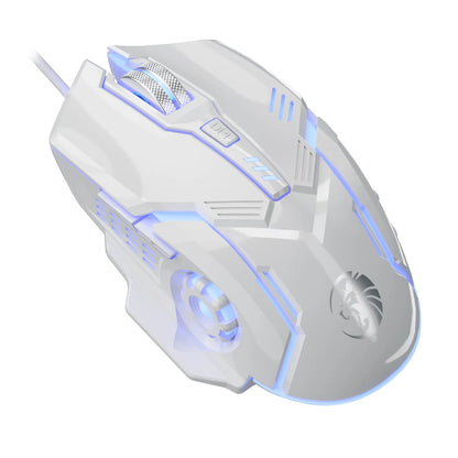 F7 Wired 6 Keys Mouse Colorful Lighting Gaming and Office for Microsoft Windows and Apple IOS System