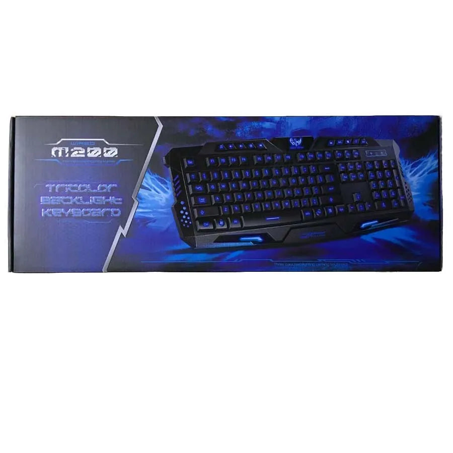 Newest Tri-Color USB Wired LED Backlit Laptop Computer Gamer Keyboard Mouse Combo Optical Professional 7 Buttons 5500 DPI Mice