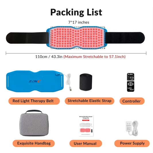 24W Heating Pad for Back Neck and Shoulders Red Infrared Light Phototherapy Physical Therapy Device Body Wrap Belt