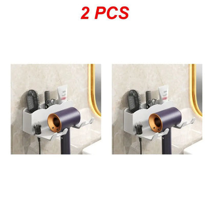 Hair Dryer Bracket Comb Storage Salon Accessories Wall-Mounted Hole-Free Hair Dryer Shelf Barber Equipment Hair Styling Tools