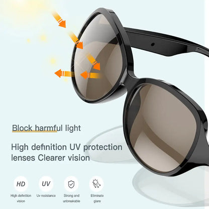Wireless Bluetooth 5.3 Glasses Headphones TWS Smart Glasses Headphones Outdoor Sports IPX4 Waterproof Sunglasses Earphones
