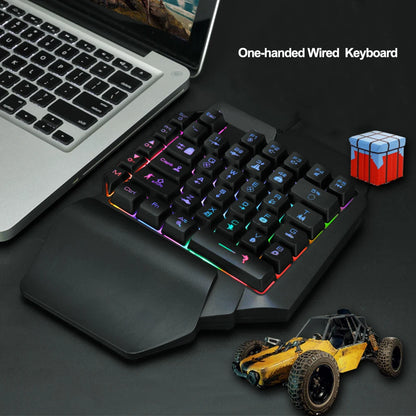 39 Key Mechanical Keyboard Gaming, RGB USB Wired Mouse Gamer Keypad Backlight Game Controller for Gamer Tablet PC Laptop