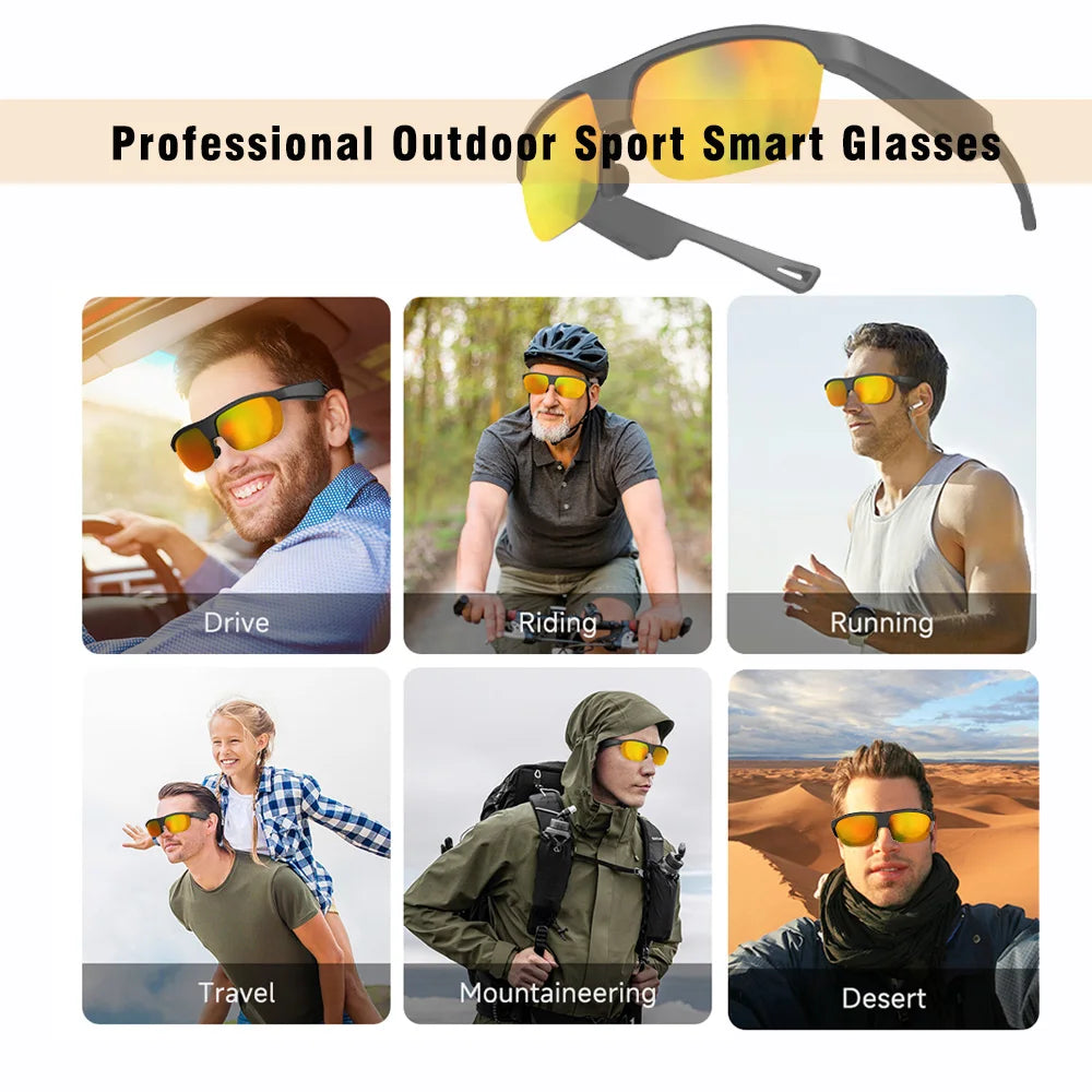NEW Men Smart Glasses Headphones Wireless Headphones BT 5.0 Sunglasses Outdoor Sports Headphones Call Music Glasses Men