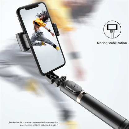 2024 New Gimbal Stabilizer Selfie Stick Wireless Foldable Tripod with Bluetooth Shutter Monopod for IOS Android