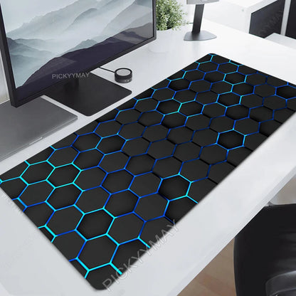 Geometric Mouse Pad Gamer Mousepads Big Gaming Mousepad XXL Mouse Mat Large Keyboard Mat Hexagon Desk Pad for Computer Laptop
