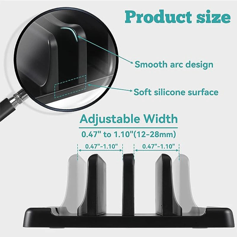 Office Laptop Stand Vertical save Desktop Space Easy to Place Computer Accessories Scalable Width Office Desk Storage