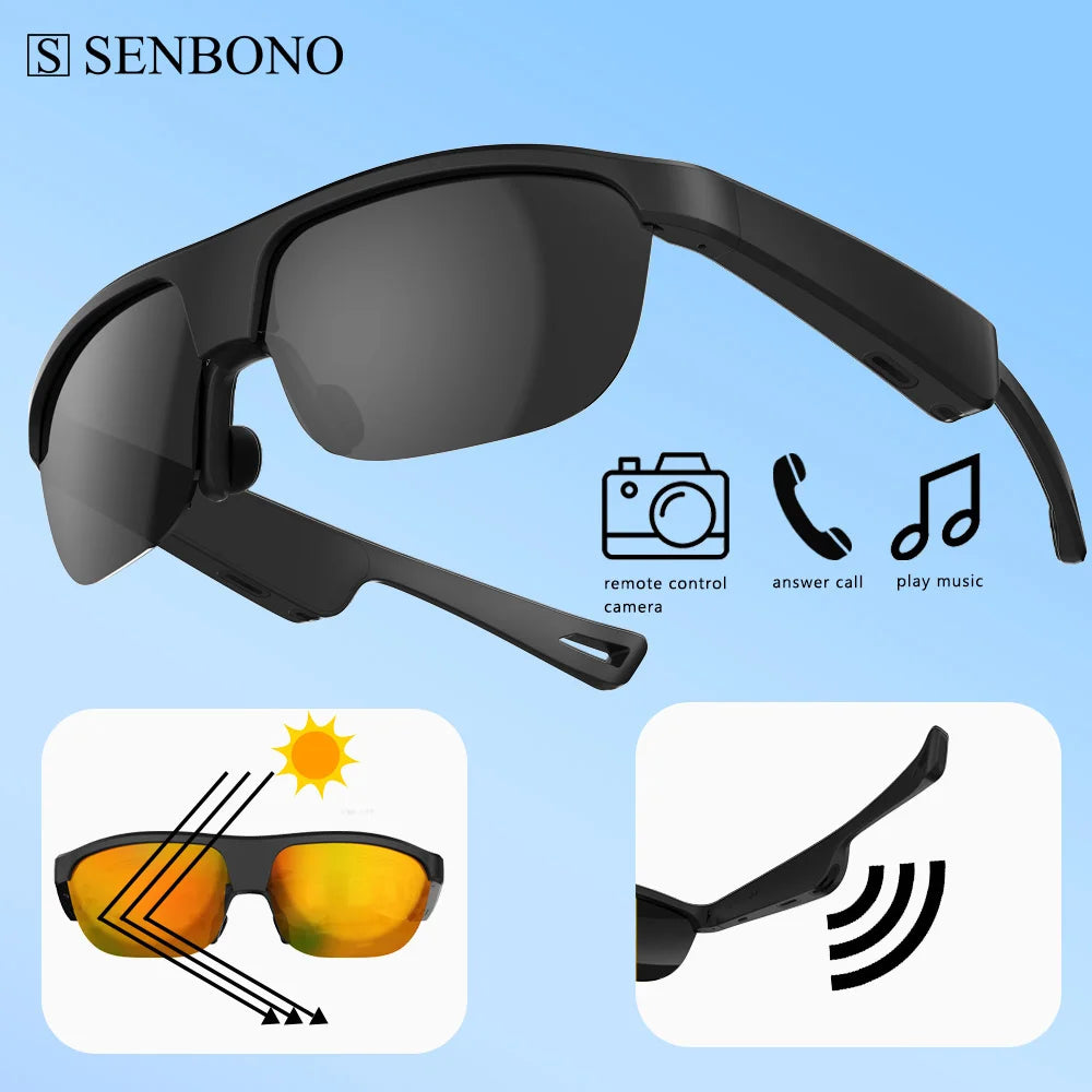 NEW Men Smart Glasses Headphones Wireless Headphones BT 5.0 Sunglasses Outdoor Sports Headphones Call Music Glasses Men
