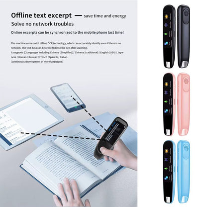 Translator 112 Languages Reading Pen for Dyslexia Autism Smart Voice Portable Scanner Pen Instant Smart Voice Translator Device