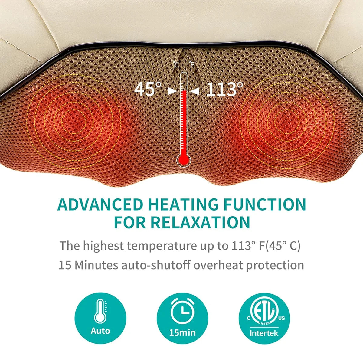 Shiatsu Back Shoulder and Neck Massager 3D Electric Full Body Massager with Heat Deep Tissue Kneading Pillow Massage