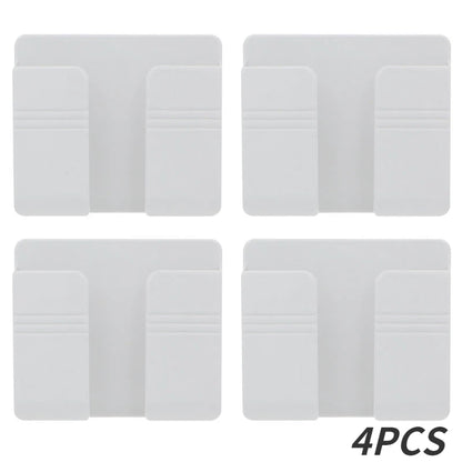 Wall Mobile Phone Holder Plug Phone Charging Stand Remote Control Storage Box Bracket Punch-Free Mounted Organizer Holders