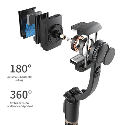 2024 New Gimbal Stabilizer Selfie Stick Wireless Foldable Tripod with Bluetooth Shutter Monopod for IOS Android
