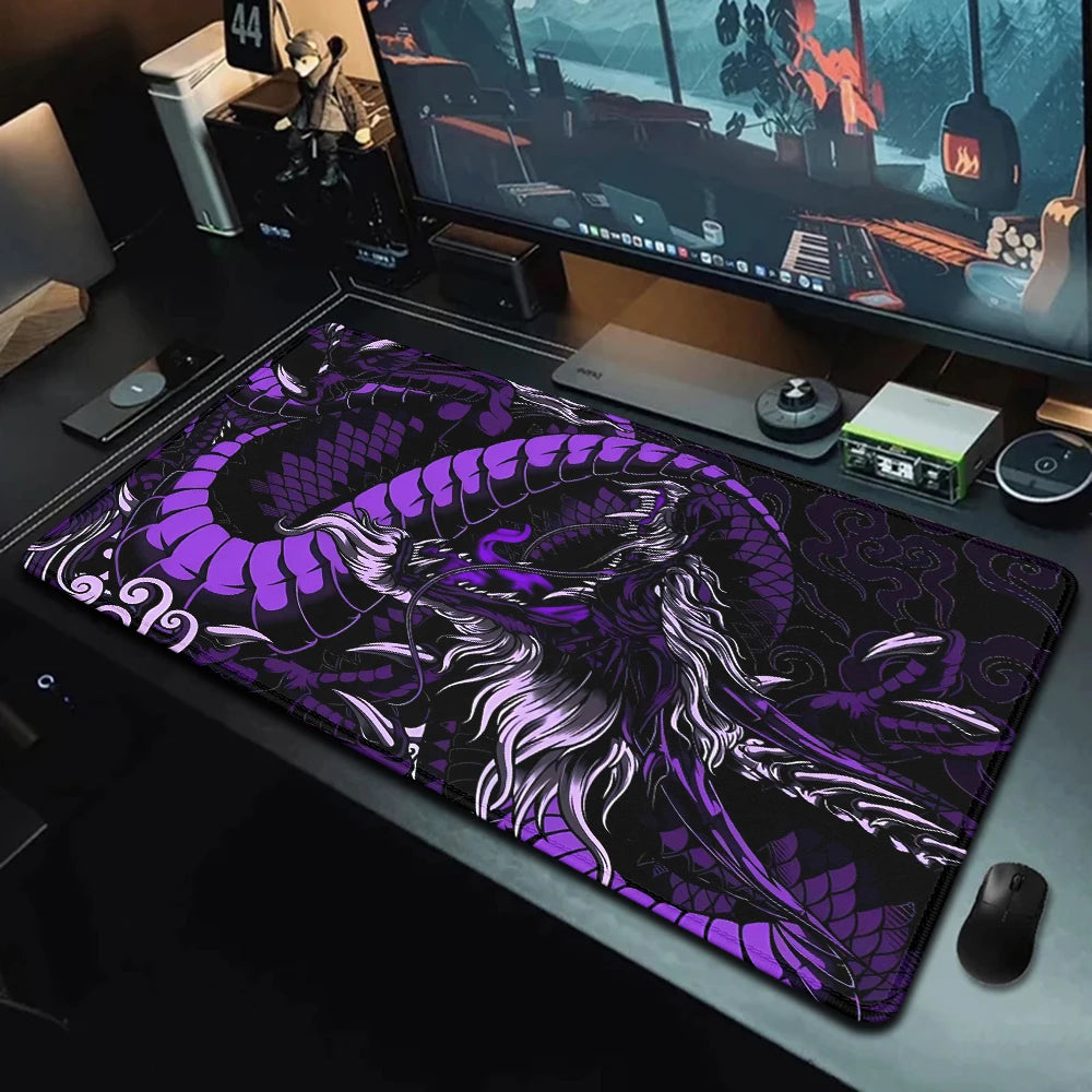 Purple Dragon Table Mat Deskpad Custom Mouse Pad Gamer Carpet Gaming Mousepad Rgb Long Padding Mausepad Desktop Accessories Desk
