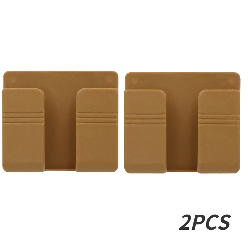 Wall Mobile Phone Holder Plug Phone Charging Stand Remote Control Storage Box Bracket Punch-Free Mounted Organizer Holders