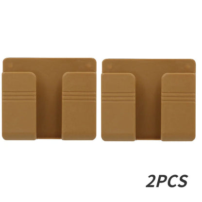 Wall Mobile Phone Holder Plug Phone Charging Stand Remote Control Storage Box Bracket Punch-Free Mounted Organizer Holders