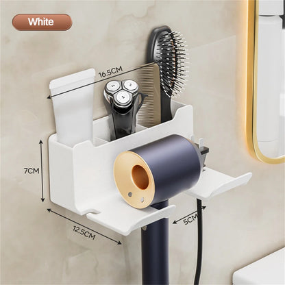 Hair Dryer Bracket Comb Storage Salon Accessories Wall-Mounted Hole-Free Hair Dryer Shelf Barber Equipment Hair Styling Tools