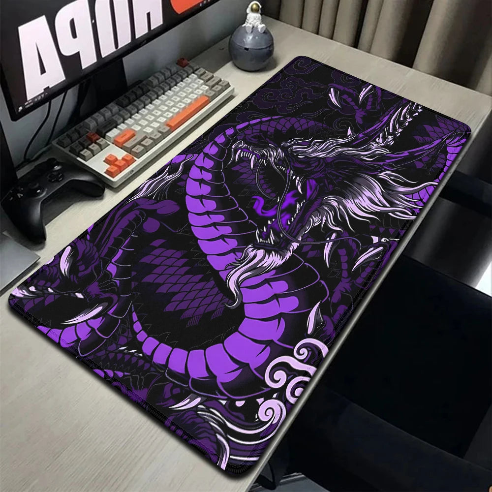 Purple Dragon Table Mat Deskpad Custom Mouse Pad Gamer Carpet Gaming Mousepad Rgb Long Padding Mausepad Desktop Accessories Desk