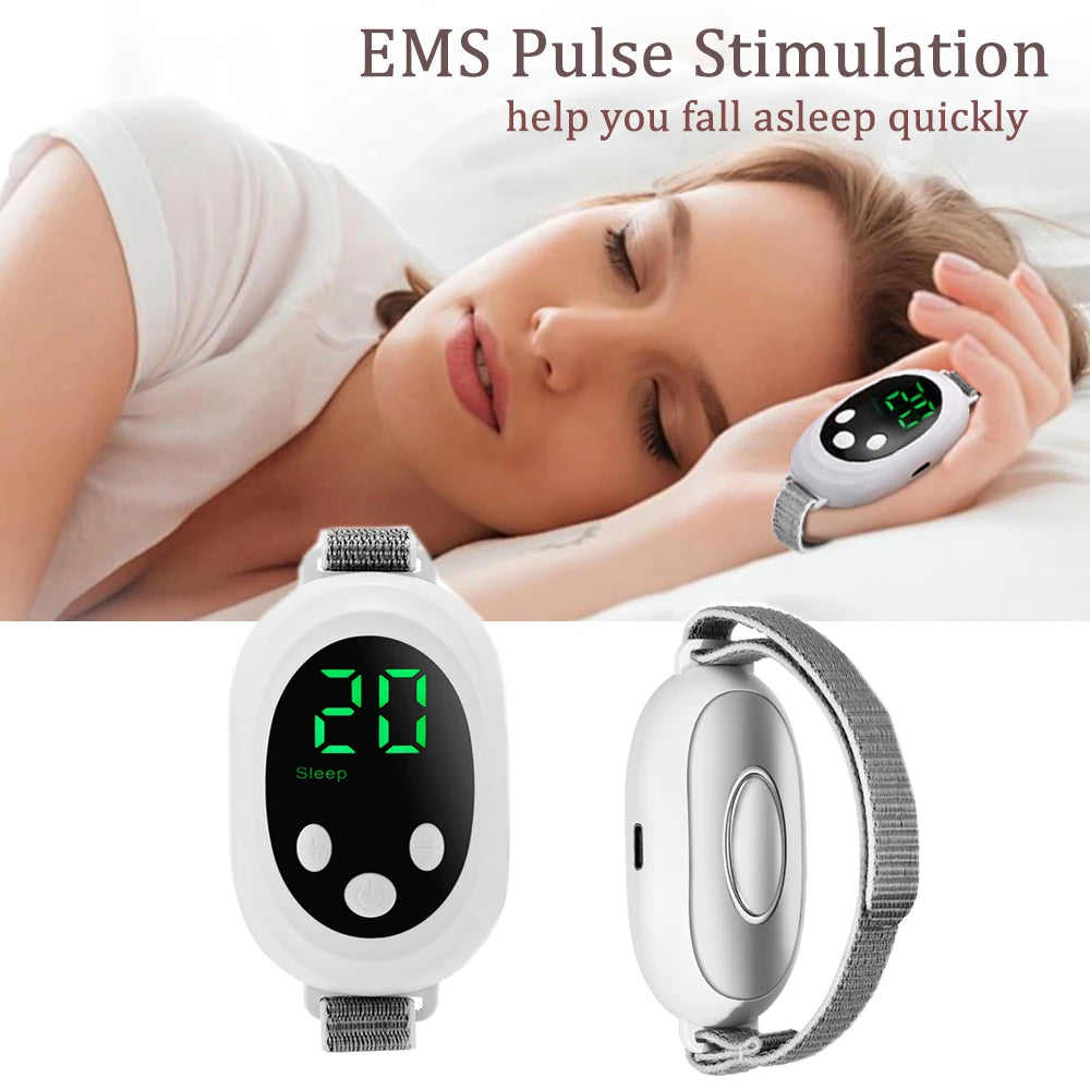 New Microcurrent Sleep Aid Device EMS Sleep Aid Machine Sleep Instrument for Insomnia Stress Anxiety Relief Palm Pulse Massager